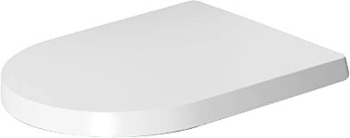 Duravit Toilet seat Me by Starck (Compact), Urea thermoset Toilet lid, Toilet Cover with Stainless Steel Hinges, Shortened Version (Compact), White