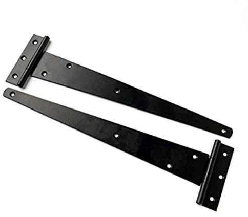 Merriway BH04384 250 mm Hochbelastbares, schwarz lackiertes T-Scharnier, Weiß, 2 Stück