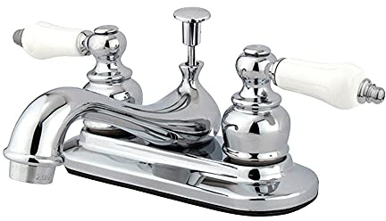 Kingston KB601B 4 Centerset Bathroom Faucet, Polished Chrome