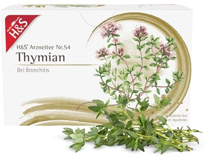 H&S Thymian: Arzneitee Nr. 54 Tee bei Atemwegsentzündung und weiteren Atemwegserkrankungen, getrockneter Thymian, 20 x 1,4 g