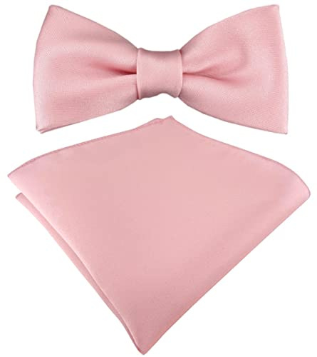 TigerTie - Set Kleinkinder Baby Fliege in Uni einfarbig mit Gummizug 29 bis 40 cm Halsumfang verstellbar + Einstecktuch + Aufbewahrungsbox