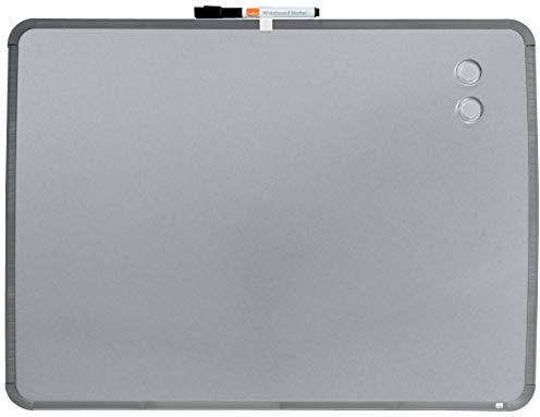 Nobo Small Magnetic Whiteboard With Slim Silver Frame, Portable, Wall Mountable, Portrait Or Landscape, Integrated Hand Grips & Pen Clip, 580 x 430 mm, QB05742C