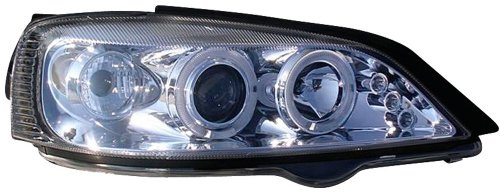AutoStyle Satz Scheinwerfer passgenau | kompatibel mit Opel Astra G 1998-2003 - Chrom - inkl. Standlichtringen - Typ 2
