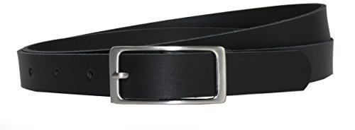 Vascavi Ledergürtel, 2 cm breit, Made in Germany, echt Leder Gürtel für Damen, als Hüftgürtel, kürzbar (85 cm Gesamtlänge 95 cm, Schwarz)