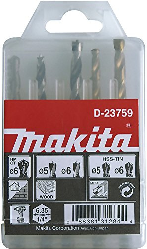 Makita D-23759 - Estuche de brocas para madera, metal y ladrillo 1/4