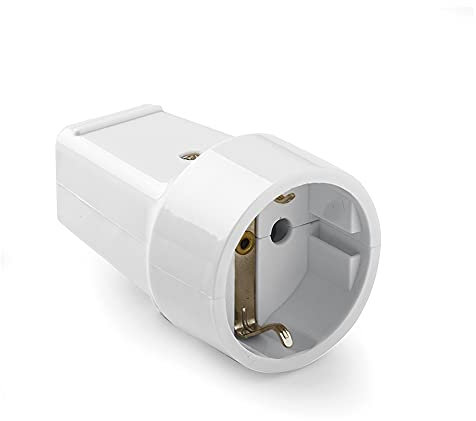 FAMATEL – Toma de corriente con TT lateral | 16A | 250V | Blanco Marfil