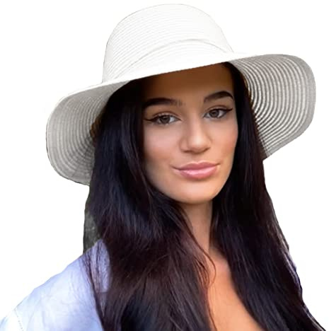TOSKATOK® Dam dam vikbar sommar solhatt, Ecru