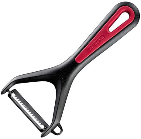 Westmark Cortador en juliana, Pelador de verdura, Gallant, Cuchilla de acero inoxidable dentada gruesa, Negro/rojo, 290522E1