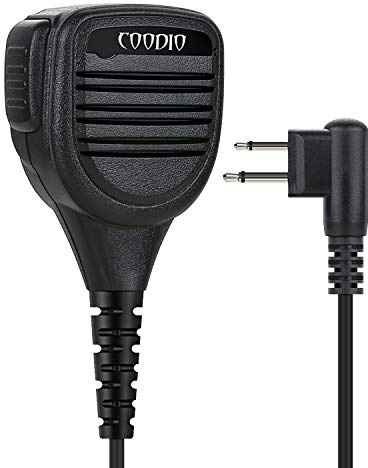 COODIO Profi Lautsprechermikrofon 2 Pin Handmikrofon Lautsprecher Abgesetzte Mikrofon [IP54 Wasserdicht] Polizei Security Für Motorola CP040, Hytera, Midland PMR