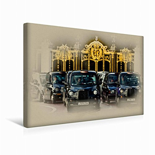 Premium Textil-Leinwand 45 x 30 cm Quer-Format London Taxi | Wandbild, HD-Bild auf Keilrahmen, Fertigbild auf hochwertigem Vlies, Leinwanddruck von Dirk Meutzner
