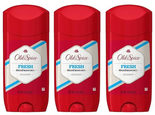 Old Spice Aluminium Gratuit Déodorants pour hommes, frais Long Lasting Stick robuste Verts parfum, Haute Endurance, 3 Oz (Lot de 3)