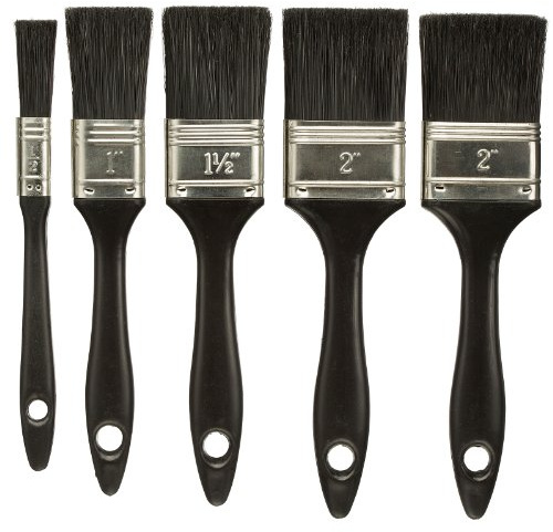 Coral 31101 Task Partner Paint Brushes with Synthetic Paintbrush Heads Disposable 5 Piece Pack Set