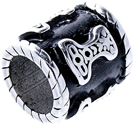 Kiss of Leather Perla DE Barba Perla DE Pelo Acero INOX. Martillo de Thor 8mm