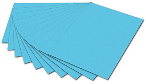 folia 6130 - Fotokarton Himmelblau, 50 x 70 cm, 300 g/qm, 10 Bogen - zum Basteln und kreativen Gestalten von Karten, Fensterbildern und für Scrapbooking