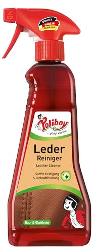 POLIBOY Leder Reiniger - Lederpflegemittel zur Reinigung von Glattleder und Rauleder - Ohne Nachspülen - 1x 375ml - Made in Germany