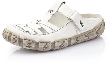 Rieker Femme Chaussures Basses L0396, Dame Mocassin,Chaussons,Chaussures de Loisirs,Pantoufles,entrée Ouverte,Blanc (Weiss / 80),37 EU / 4 UK