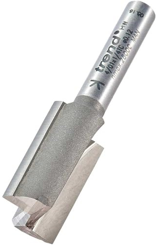 Trend Straight Two Flute Router Cutter, 1/4 Inch Shank, 14mm, TCT | Precision Straight Cutting In Hard And Soft Woods With Tungsten Carbide Tips And 1/4 Inch Shank, 4/01X1/4TC