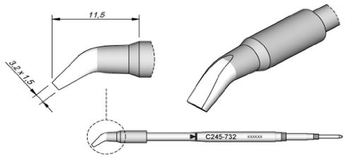 JBC Lötspitze Serie C245 Meißelform, C245742/0,8 x 0,6 mm, gerade, High Thermal C245742 (Lötkartusche 2045 2245 Loetkartusche Loetspitze Lötpatrone Loetpatrone Meißelspitze C245 bleifrei)