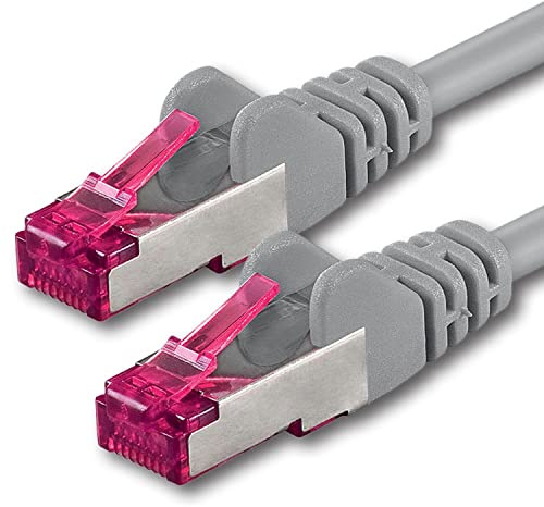 1aTTack.de 25m - gris - 1 pièce - câble réseau CAT6a (10Gb/s) S-FTP CAT 6a Lankacable - certifié GHMT PIMF 500 MHz Cat5 Cat5e Cat6 Cat6a Cat7 pour switch, routeur, modem, Internet