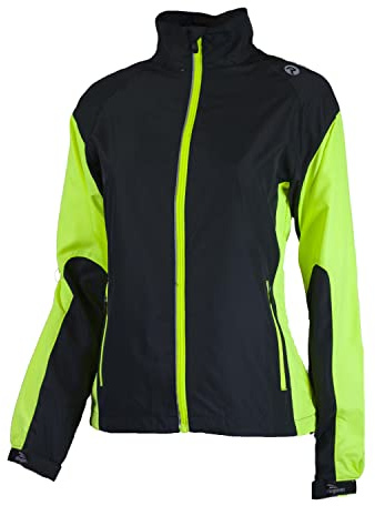 Rogelli Elvi Sportjacka för kvinnor – löparjacka – svart/fluor