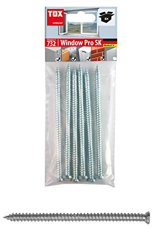 TOX Window Pro SK vite per telaio in acciaio cementato, distanziatore per finestre e porte, testa svasata con trasmissione TX30, ⌀7,5/182 mm, 091601431