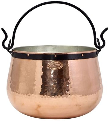 CopperGarden Kupferkessel 5 L mit Henkel I Robuster Kessel aus verzinntem Kupfer: Ideale Wärmeleitung & -verteilung I Lebensmittelechter Feuerkessel für Gulasch/Feuerzangenbowle uvm.