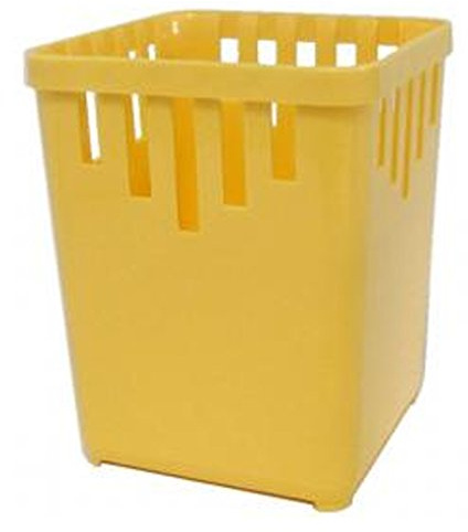 Sonja-Plastic Besteckkorb aus Kunststoff, Gelb, Maße ca. 10 x 10 x 13,5 cm zum Trocknen von Besteck
