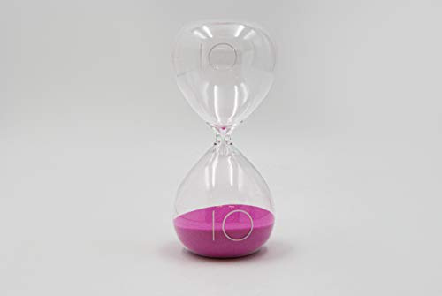Mascagni 200 Ten Clessidra Design MN 10 Minutes-Sable Rosa Fucsia-15 cm-Decorazione per la casa, Vetro, Fucsia, 15 x 7 x 7 cm