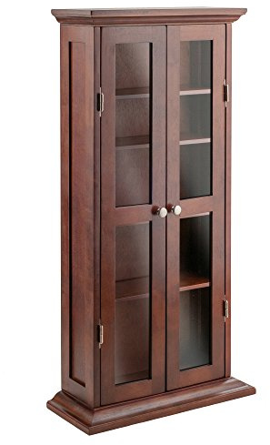 Winsome Wood DVD/CD Cabinet, Antique Walnut (94944)