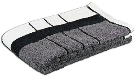 Gözze - Strandtücher, 100% Baumwolle, Berlin, Streifen, 70 x 140 cm - Anthrazit/Schwarz