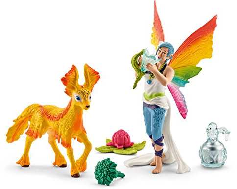 SCHLEICH 41438.0 - Spielzeugfigur - Regenbogenelfe Dunya mit Fohlen