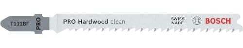 Bosch 25x PRO Hardwood Clean T101BF Jigsaw Blade (for Hardwood, Medium density fibreboard, Length 100 mm, Professional Accessory Jigsaw)