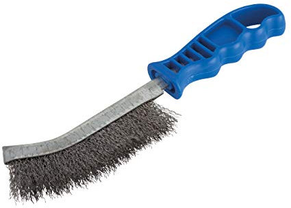 wolfcraft Stahldraht-Handbürste - 2715000 - Zum Entrosten und Reinigen - für Metall, Blech, Holz, Stein