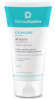 Dermovitamina Calmilene AF Block - Shampoo Antiforfora - Shampoo Capelli Grassi - Contrasta gli inestetismi della Dermatite Seborroica - Con Bisabololo - Normalizza la Produzione di Sebo - 200 ml