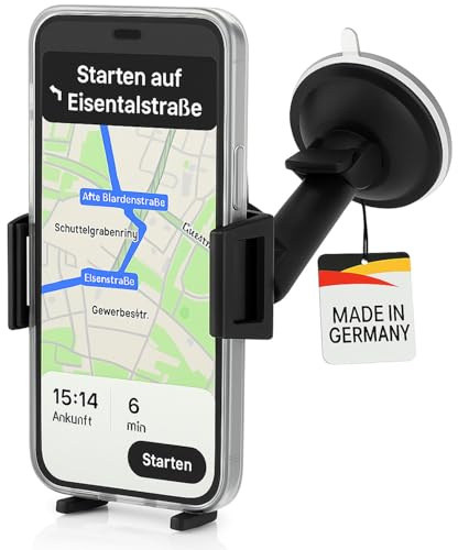 Wicked Chili Universal KFZ Halterung kompatibel mit iPhone 17, 16, 15, 14 | 13, Samsung Galaxy A15, A55, Google Pixel, Universal Autohalterung mit Saugnapf (Made in Germany, für Hülle und Case)