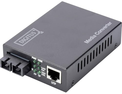 DIGITUS Professional Media Converter, Fast Ethernet, RJ45 a SC, Multimode, Fino a 2 km, RJ45/SC - 1310nm - 100 Mbit, Multimode