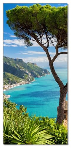 Wallario Selbstklebende Türtapete Italienische Küste - Türposter 93 x 205 cm Abwischbar, rückstandsfrei zu entfernen