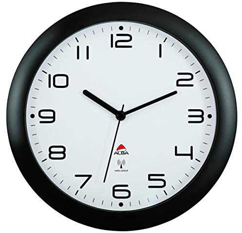 Alba HORNEWRC N Horloge Radio Pilotée Noir 30 x 30 cm