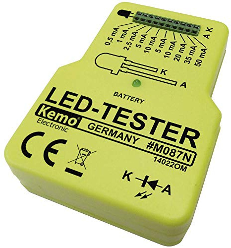 Kemo M087N LED-Tester. Modul zur Prüfung bedrahteter Leuchtdioden auf Funktion, Helligkeit, Farbe und Polarität