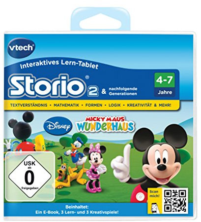 VTech - Maison de jeu éducative pour Storio 2 et Storio 3S - Thème Mickey Mouse - Allemand - Enfants, Grands enfants - 83g - 5.3 x 1.2 x 3.7 cm - Plastique - Sans batterie - Manuel - Un joueur