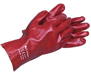 GUANTE PVC ESTANCO ROJO DE 35 Cms. - Unid: 12