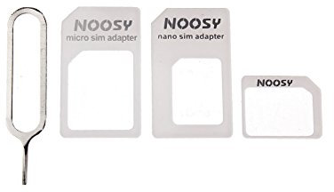 MIT Adattatori per Scheda SIM, microSIM e nanoSIM, 4 in 1, con plettro in Metallo per Aprire Vassoio del Smartphone/Tablet