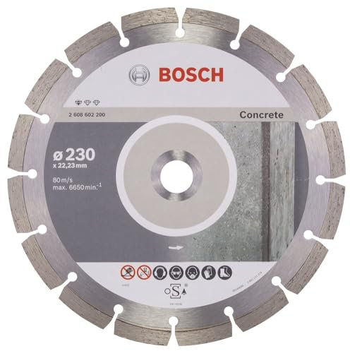 Bosch Professional 1x Disco Diamantato Standard for Concrete, per Calcestruzzo, Calcestruzzo Poroso, Ø 230 x 22,23 x 2,3 x 10 mm, Accessori Smeriglatrici Angolari