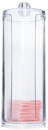 Kamay's Transparent Cotton Ball Pad Swabs Make Up Pads Dispenser Holder Organizer Container with lid Multifunction Acrylic Cosmetic Makeup Organizer (B)
