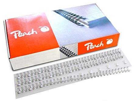 Peach Drahtbinderücken - 3:1 - 34 Ringe - A4 - 100 Stück - 6mm - silber – PW064-01