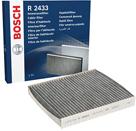 Bosch R2433 Activated Carbon Cabin Filter, Replacement Filter - Against Unpleasant Smells, Pollen and Dust for Cleaner Air Inside the Vehicle