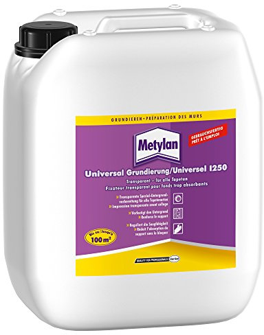Metylan Universal Grundierung, 10 L | Transparent trocknend, geeignet für alle Tapetenarten, reguliert die Saugfähigkeit und festigt den Untergrund