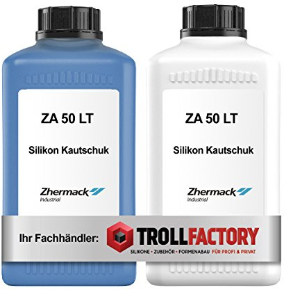 Zhermack Silikon Kautschuk ZA 50 LT Shore Härte 50 blau mittelhart Dubliersilikon flüssig 2kg