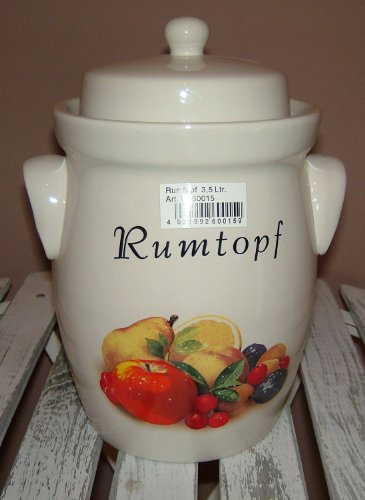 Rumtopf,Gärtopf 3,50 Ltr. Steinzeug Obstmotiv