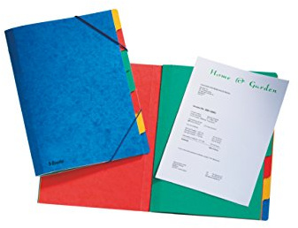 Leitz Ordnungsmappe, 7 Fächer, Primärkarton, blau